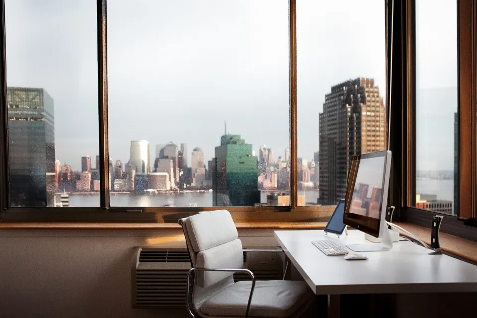 Modern office interior of the kind relocated from Dubai to Jeddah and Riyadh